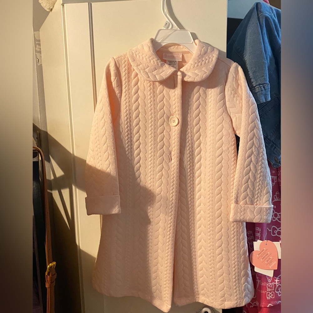 Toddler girls pink dress coat